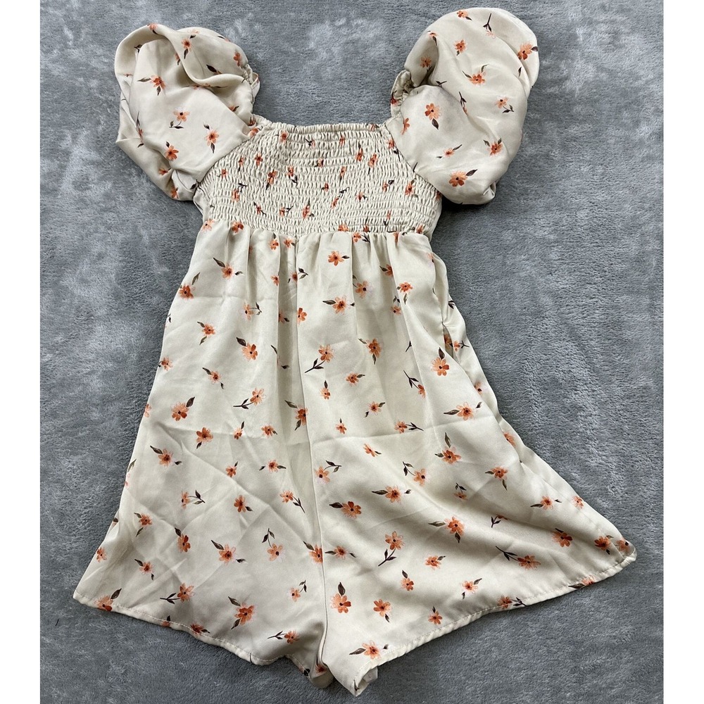 WEST‎ OF MELROSE  Ivory Floral Romper Playsuit Women's Size XS - Picture 5 of 16